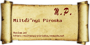 Miltényi Piroska névjegykártya